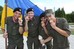 Die neuen Heeresmeister im militärischen Mannschaftsfünfkampf – die Mannschaft Niederösterreich 1 (v.l.n.r. Lt Silberbauer, StWm Richter, Wm Bodisch, Gfr Seyser)